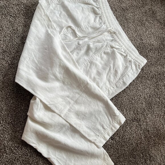 J Crew Linen Blend Cropped Pants (Medium) - Picture 1 of 5